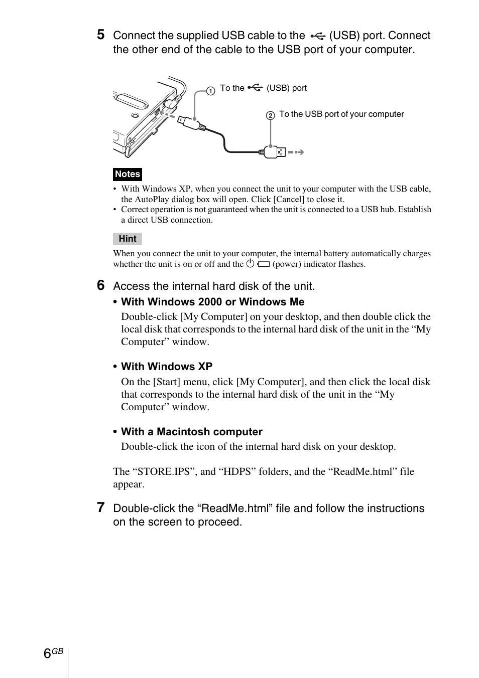 Sony HDPS-M1 User Manual | Page 6 / 24