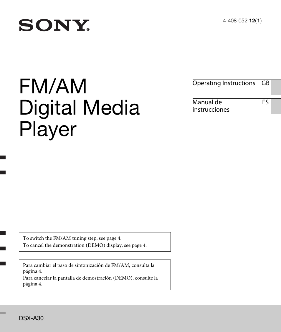 Sony DSX-A30 User Manual | 48 pages