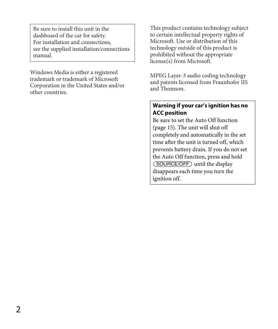 Sony DSX-A30 User Manual | Page 2 / 48