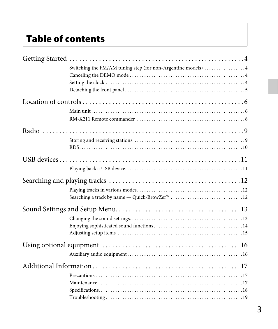 Sony DSX-A30 User Manual | Page 3 / 48