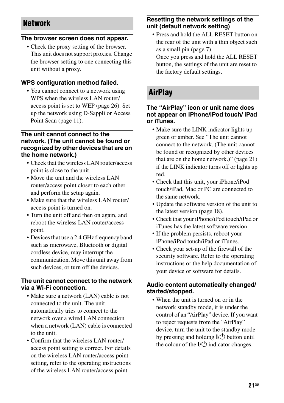 Network airplay | Sony RDP-XA700iP User Manual | Page 25 / 100