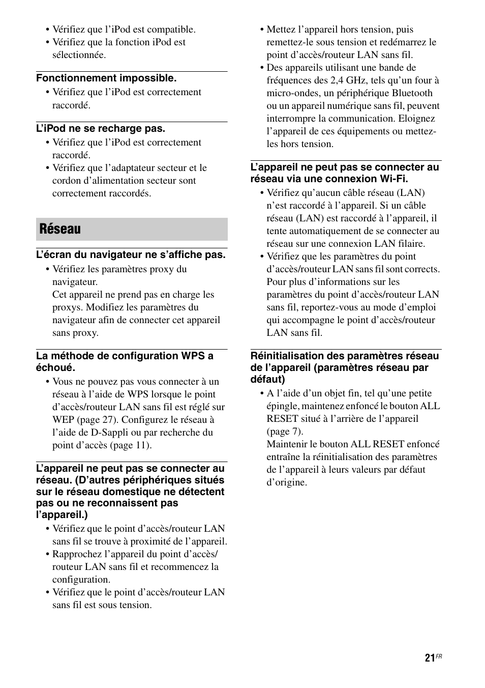 Réseau | Sony RDP-XA700iP User Manual | Page 55 / 100