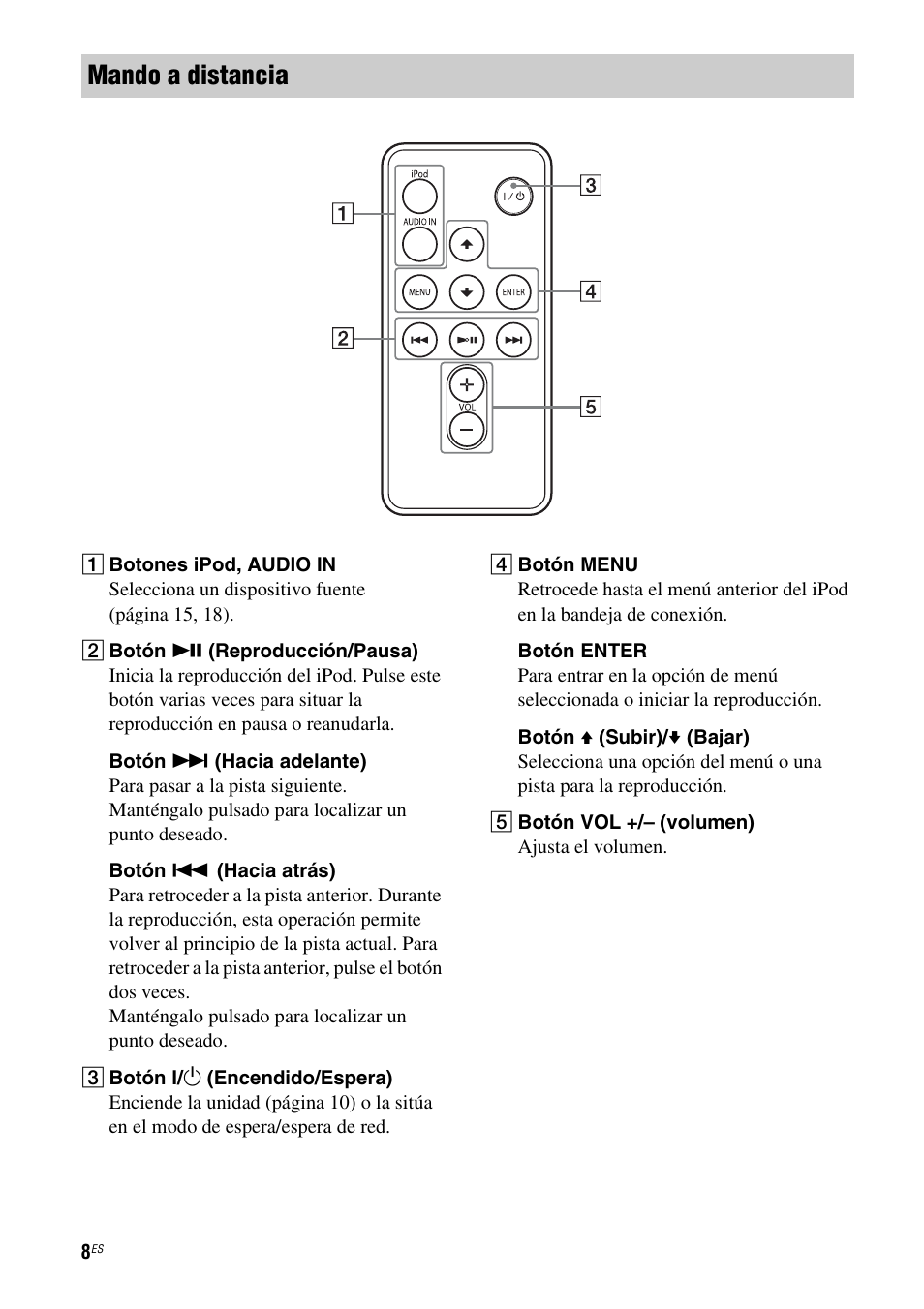 Mando a distancia | Sony RDP-XA700iP User Manual | Page 72 / 100