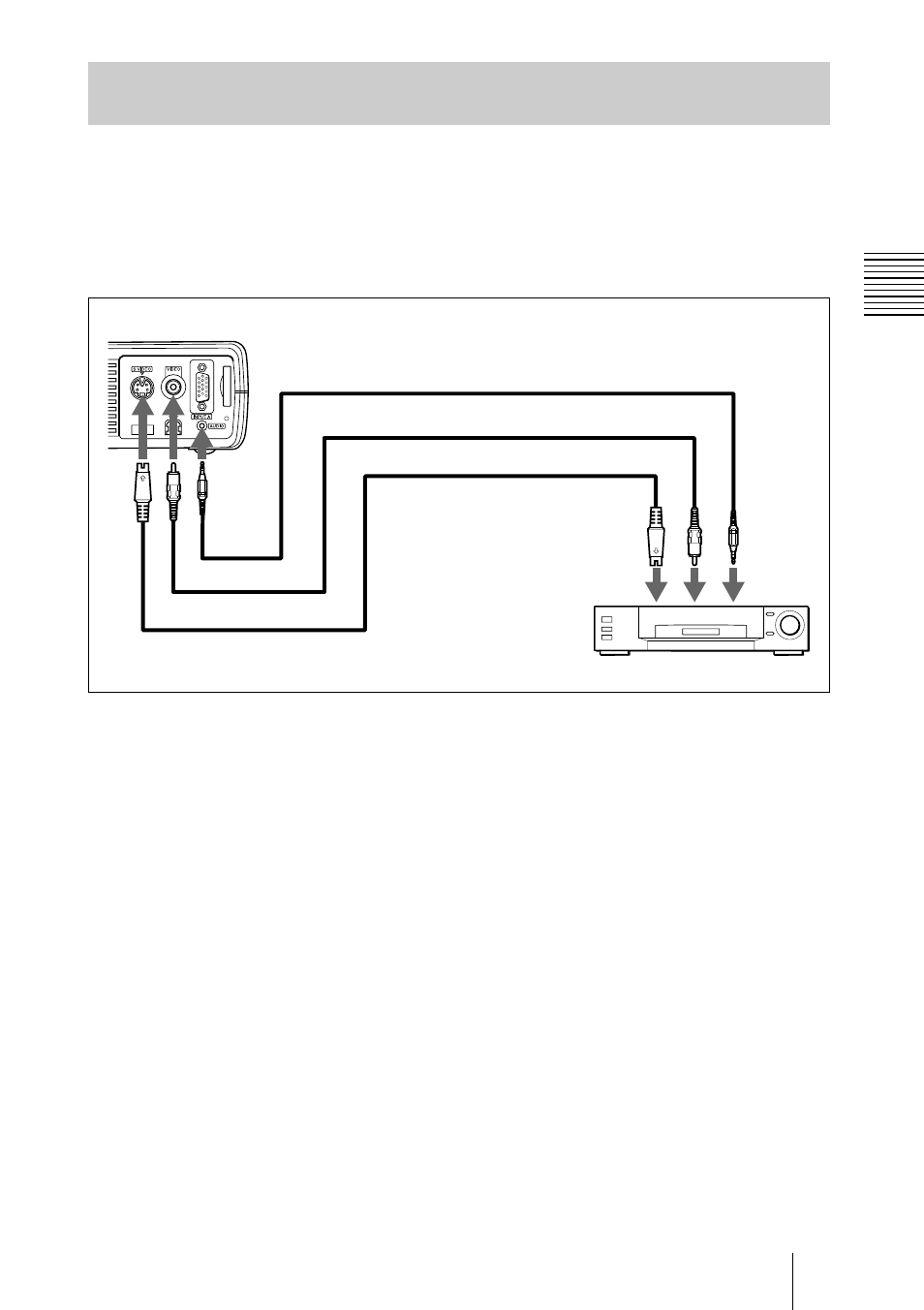 Raccordement à un magnétoscope, Ou un appareil rvb 15k/ à composantes | Sony VPL-CX3 User Manual | Page 59 / 132