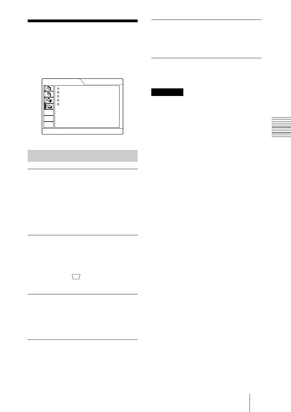 Le menu regl. instal, Paramètres du menu | Sony VPL-CX3 User Manual | Page 73 / 132
