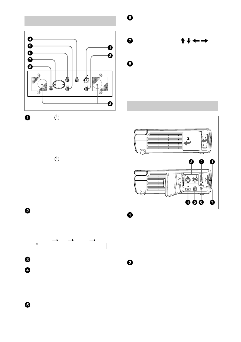 Panel de control, Panel de conectores | Sony VPL-CX3 User Manual | Page 96 / 132