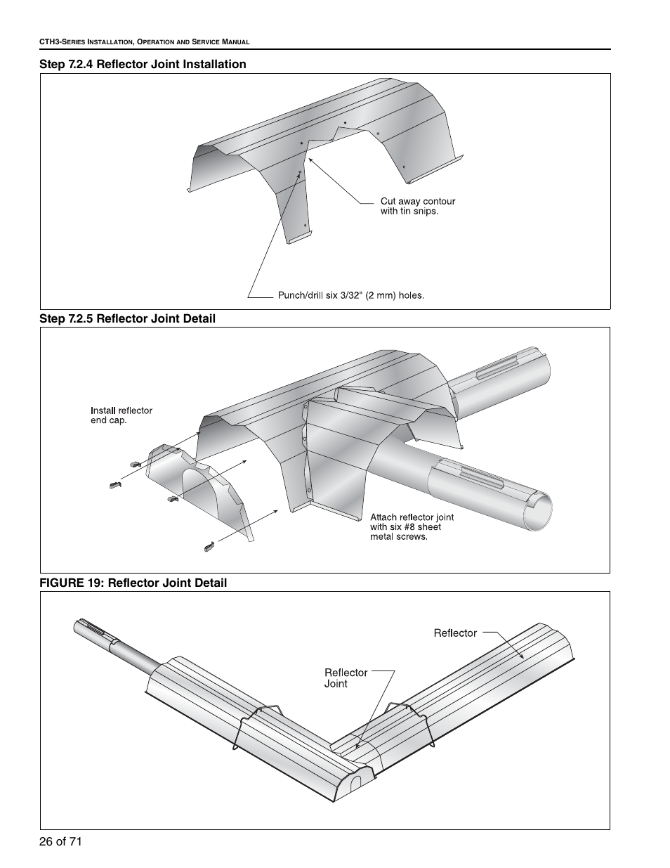 Figure 19: reflector joint detail | RG CTH3-150 User Manual | Page 32 / 82