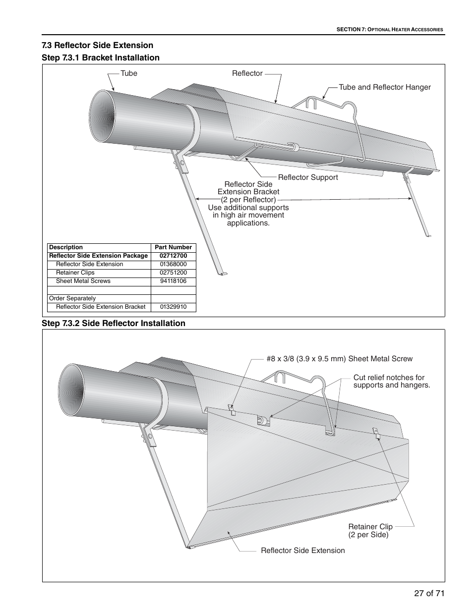 3 reflector side extension | RG CTH3-150 User Manual | Page 33 / 82