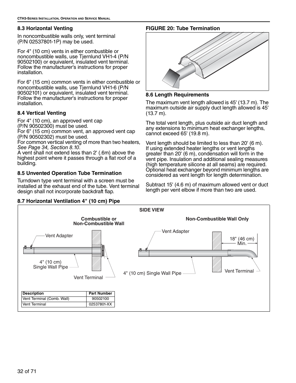 Figure 20: tube termination | RG CTH3-150 User Manual | Page 38 / 82