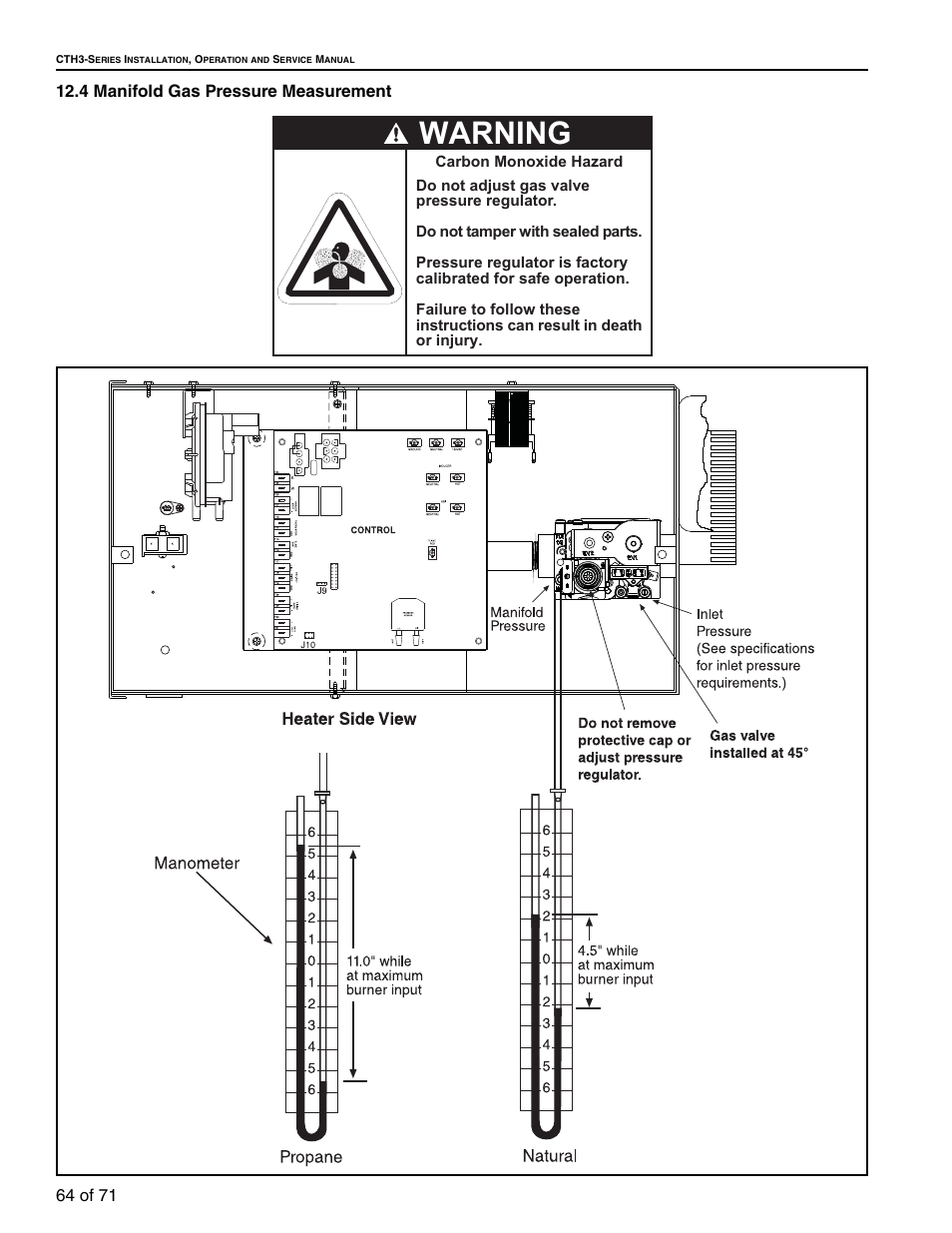 4 manifold gas pressure measurement, Warning | RG CTH3-150 User Manual | Page 70 / 82