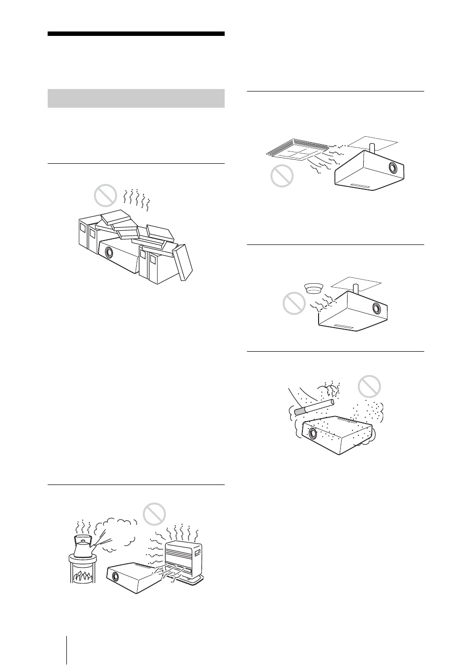 Notas sobre la instalación y el uso | Sony VPL-CX70 User Manual | Page 122 / 176