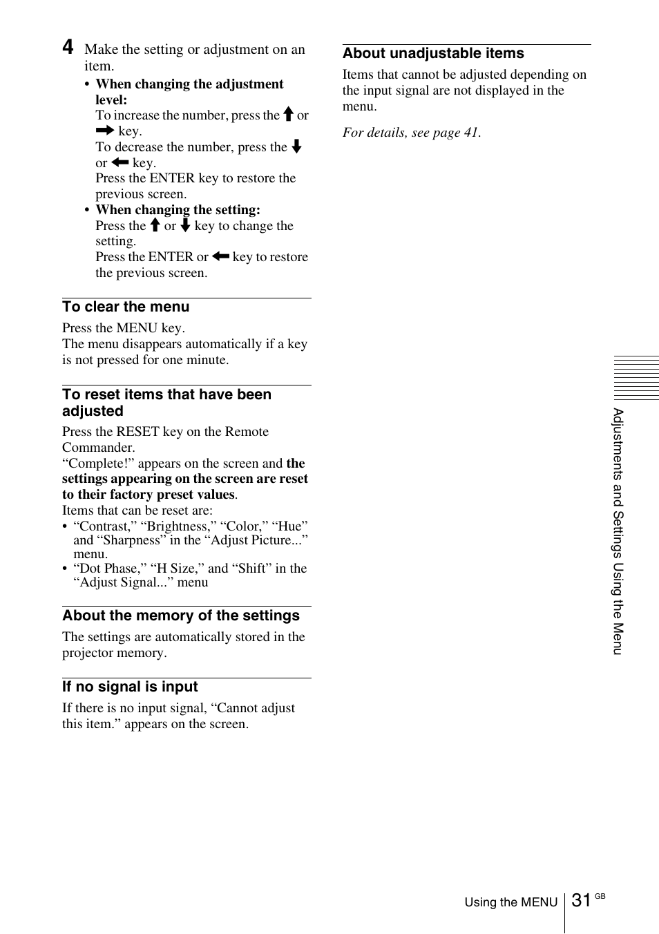 Sony VPL-CX70 User Manual | Page 31 / 176