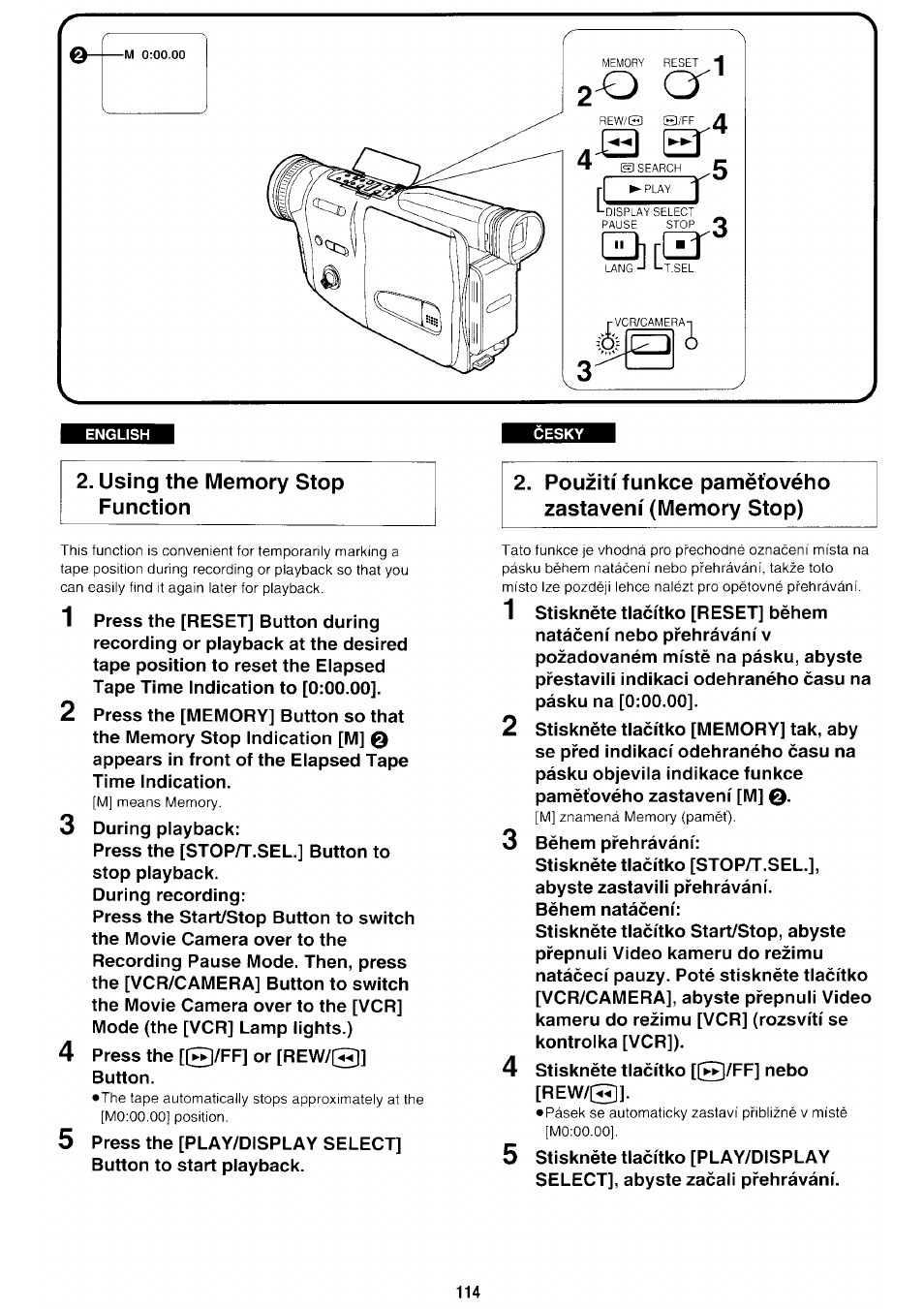 Using the memory stop function, 3 during playback | Panasonic NV-RX70EE User Manual | Page 109 / 132
