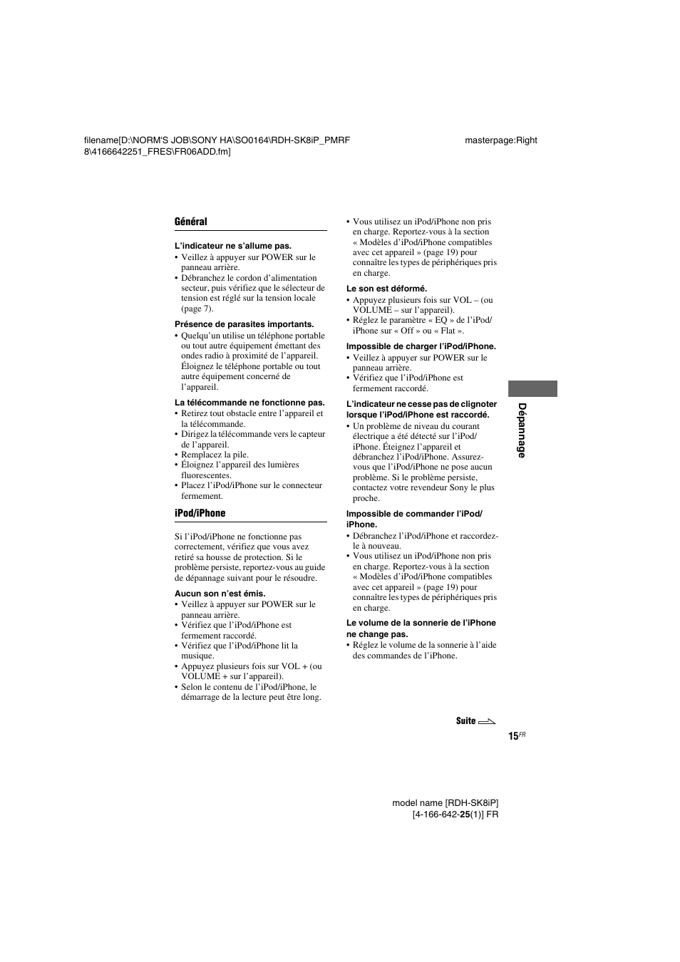 Sony RDH-SK8iP User Manual | Page 15 / 44