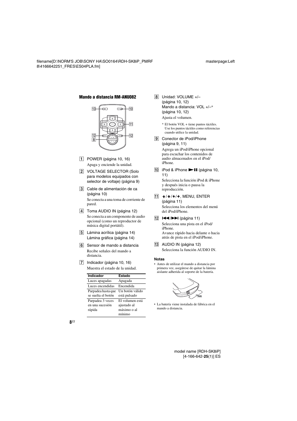 Sony RDH-SK8iP User Manual | Page 28 / 44