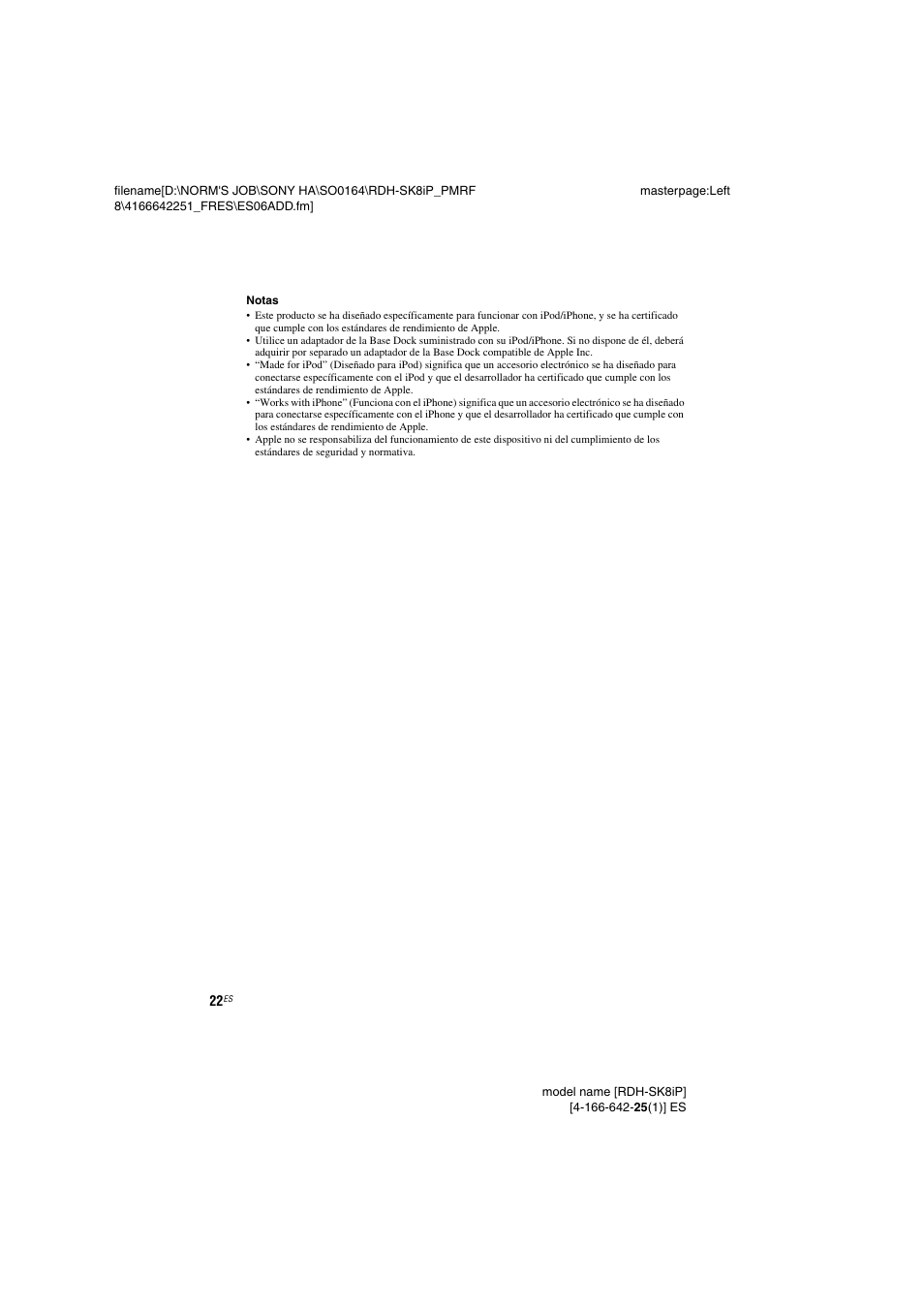 Sony RDH-SK8iP User Manual | Page 42 / 44
