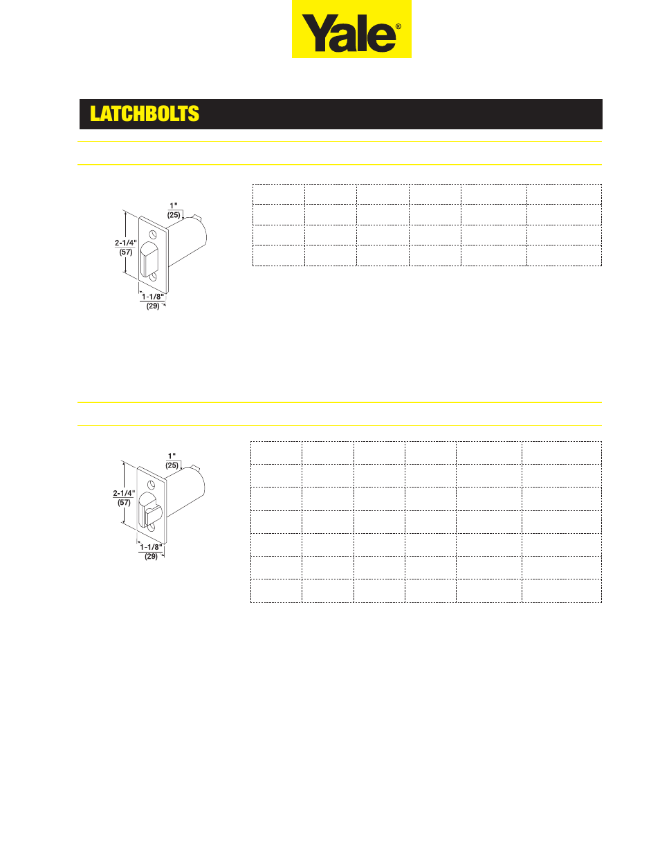 Latchbolts | Assa 5400LN SERIES User Manual | Page 11 / 16