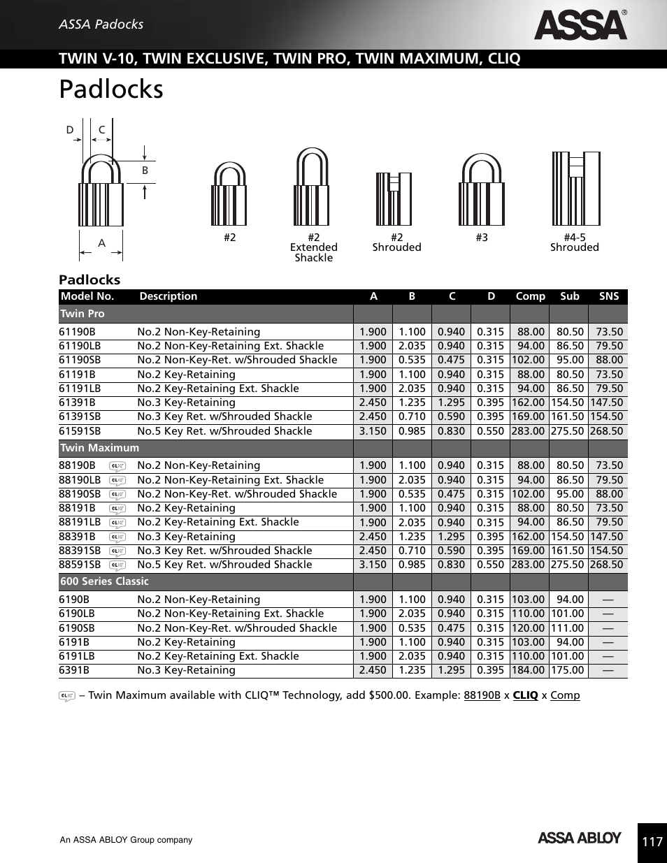 Padlocks | Assa high security lock User Manual | Page 118 / 146