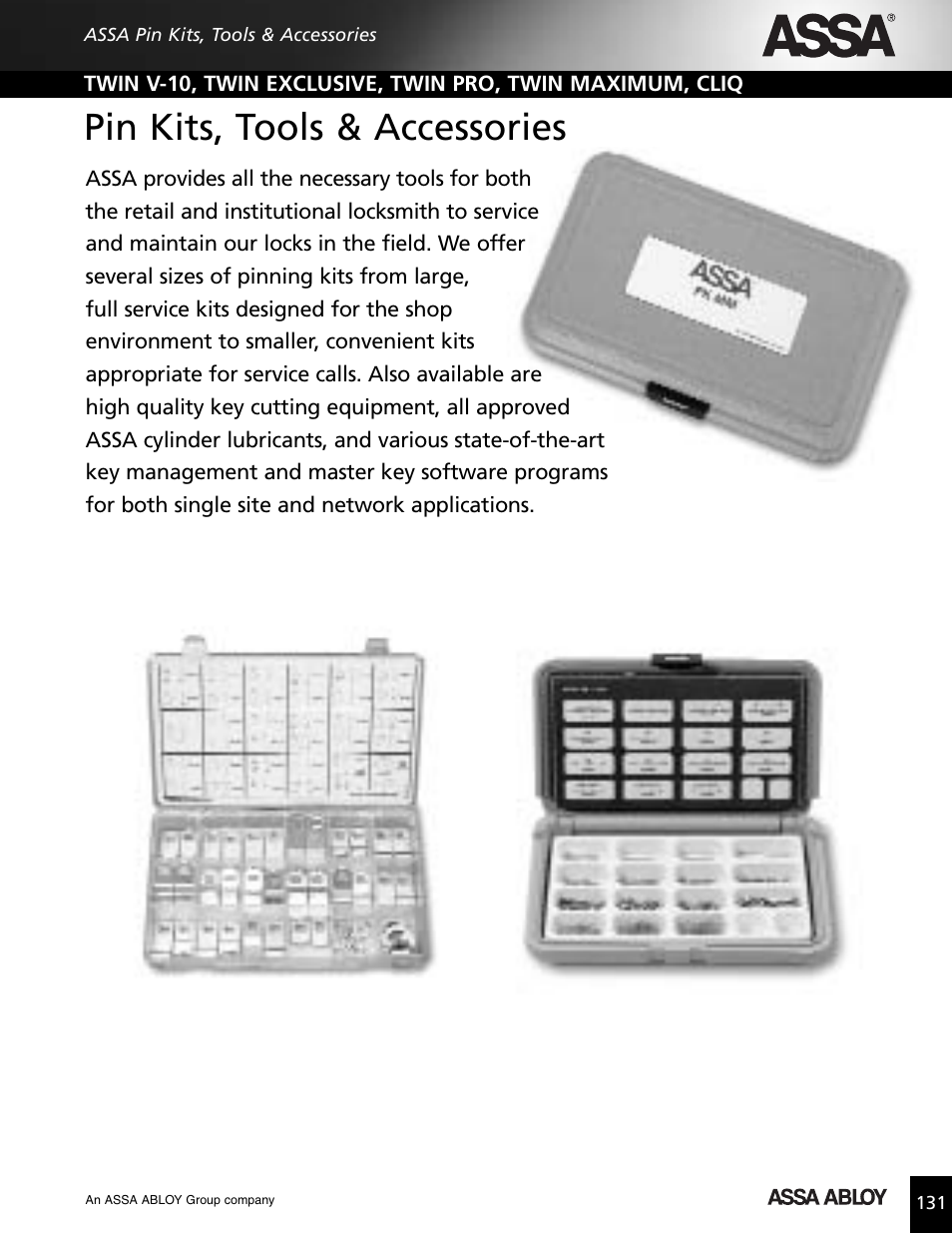 Pin kits, tools & accessories | Assa high security lock User Manual | Page 132 / 146