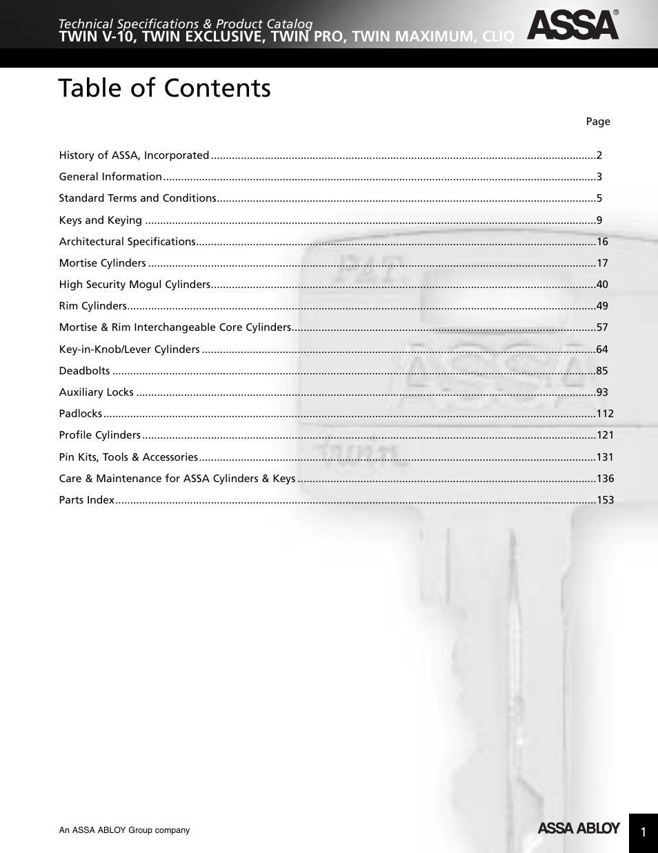 Assa high security lock User Manual | Page 2 / 146