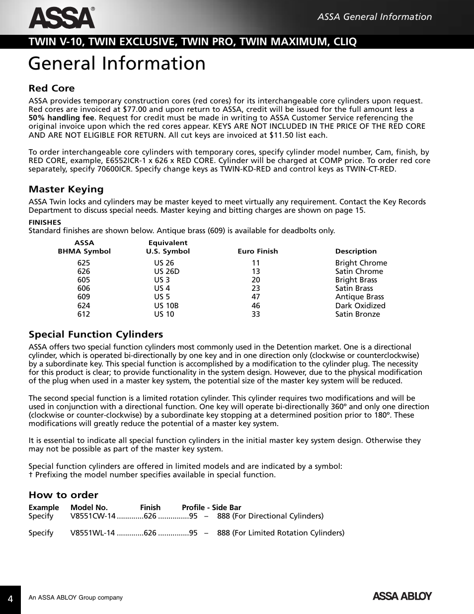 General information | Assa high security lock User Manual | Page 5 / 146