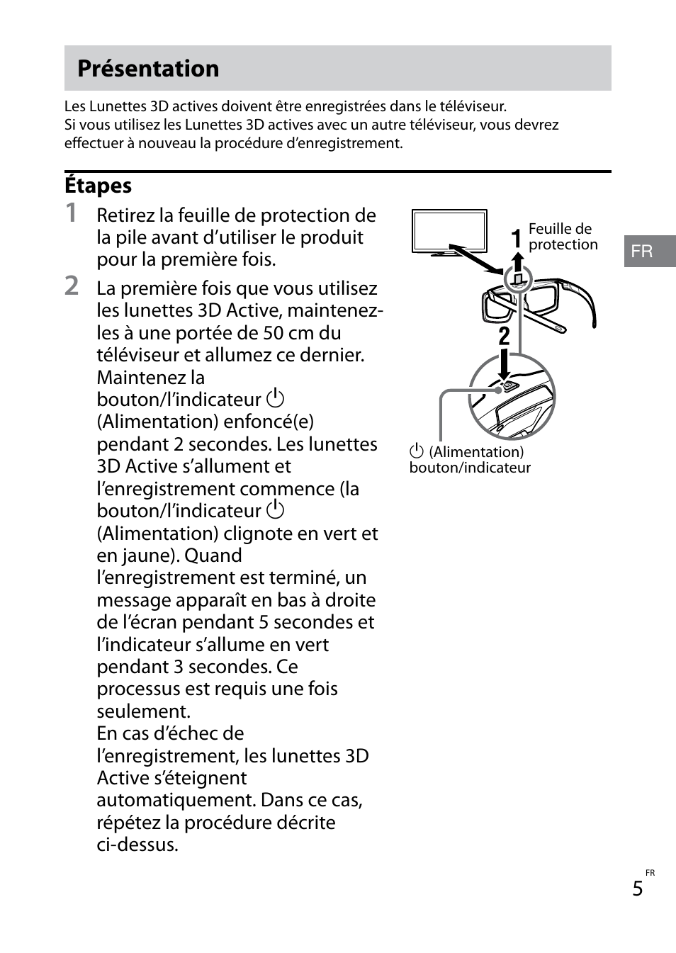 Présentation, Étapes | Sony TDG-BT400A User Manual | Page 11 / 60