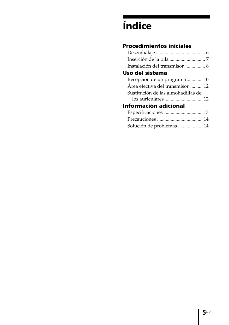 Índice | Sony MDR-IF140K User Manual | Page 33 / 44