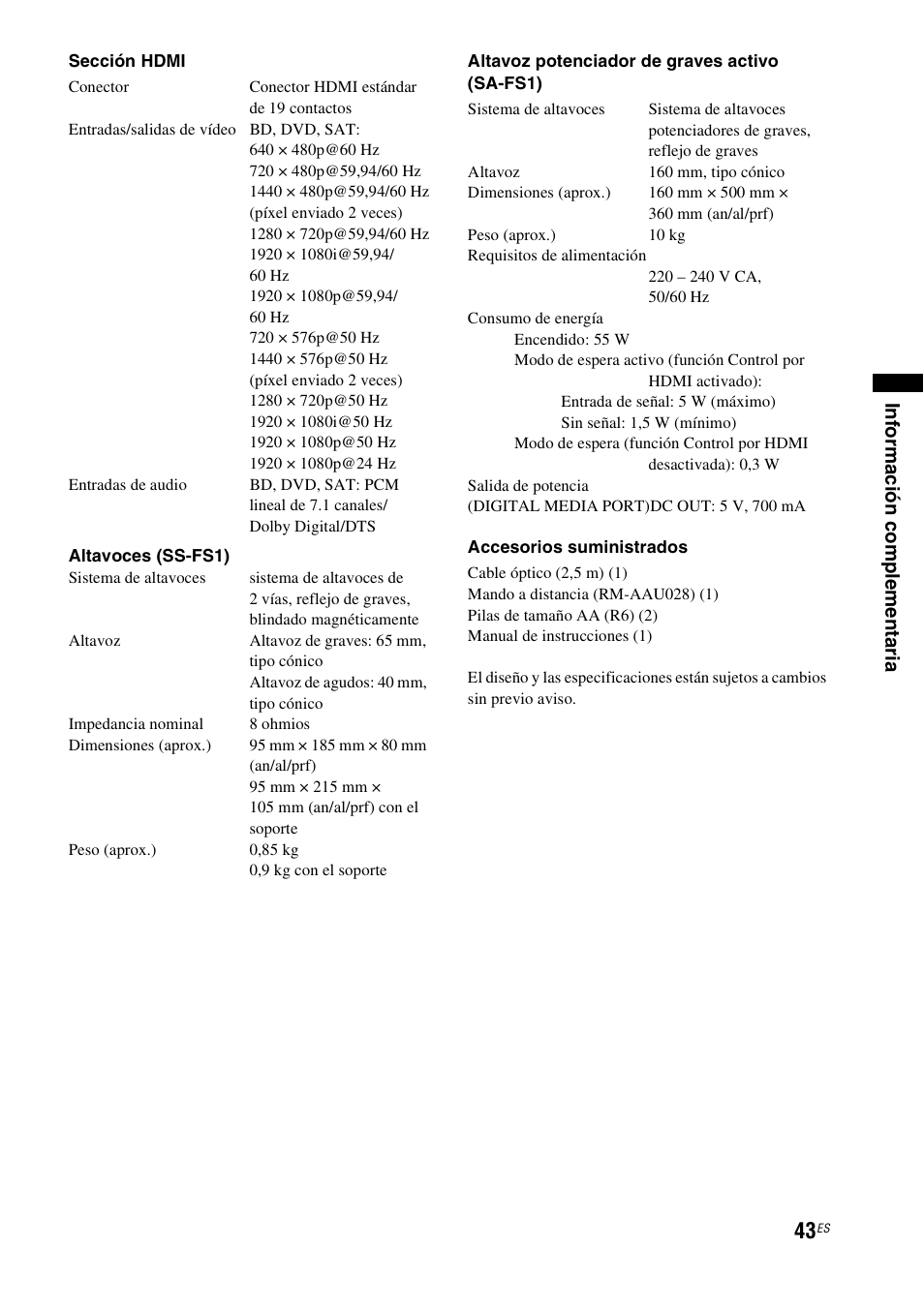 Sony HT-FS1 User Manual | Page 89 / 92