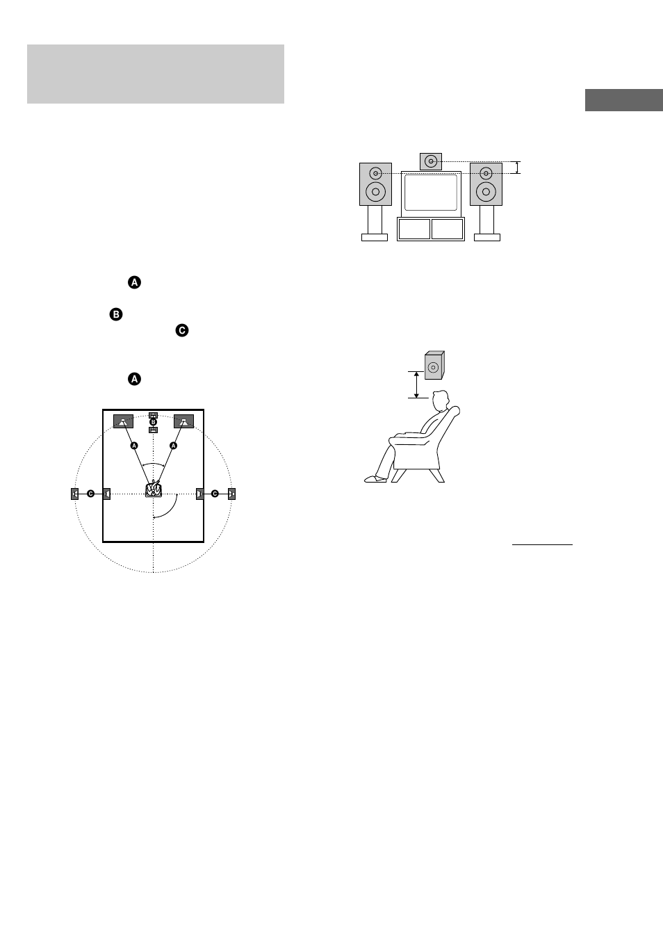 Setting up your speakers for dolby pro logic, Positioning the speakers, Setting the center speaker | Setting the rear speakers | Sony MHC-DP1000D User Manual | Page 13 / 200