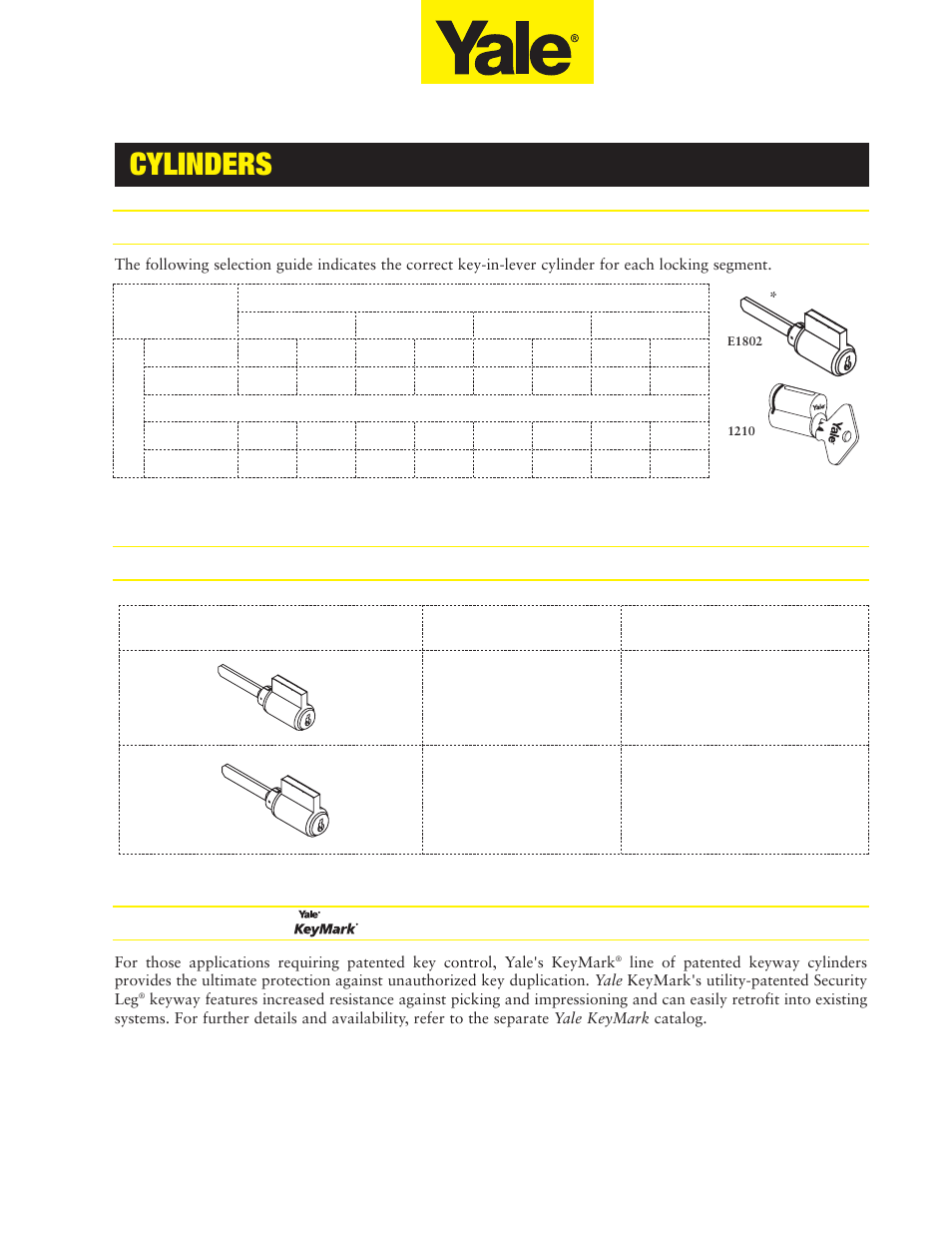 Cylinders | Assa E5496LN User Manual | Page 7 / 12