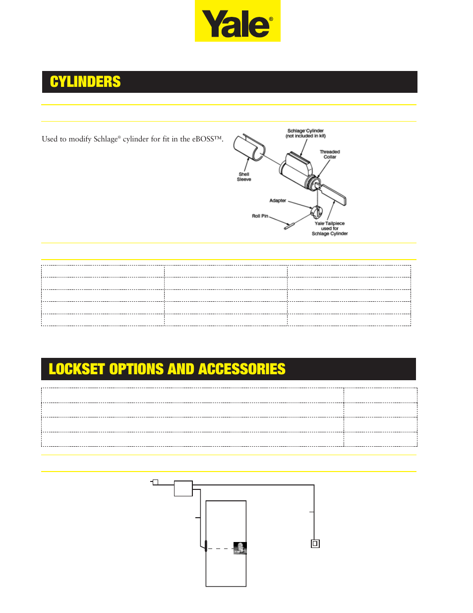 Cylinders, Lockset options and accessories | Assa E5496LN User Manual | Page 8 / 12