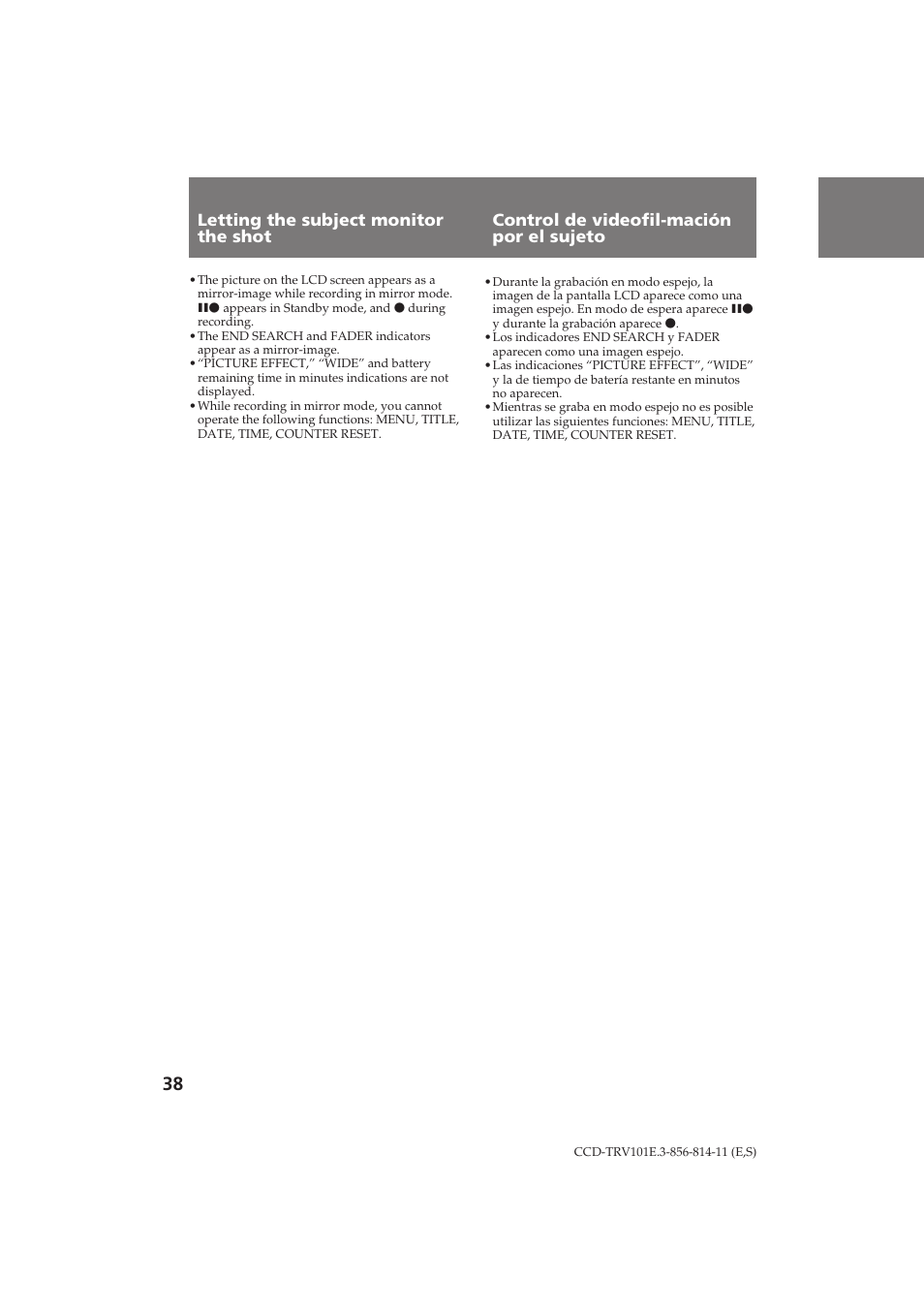 Sony CCD-TRV101E User Manual | Page 38 / 120