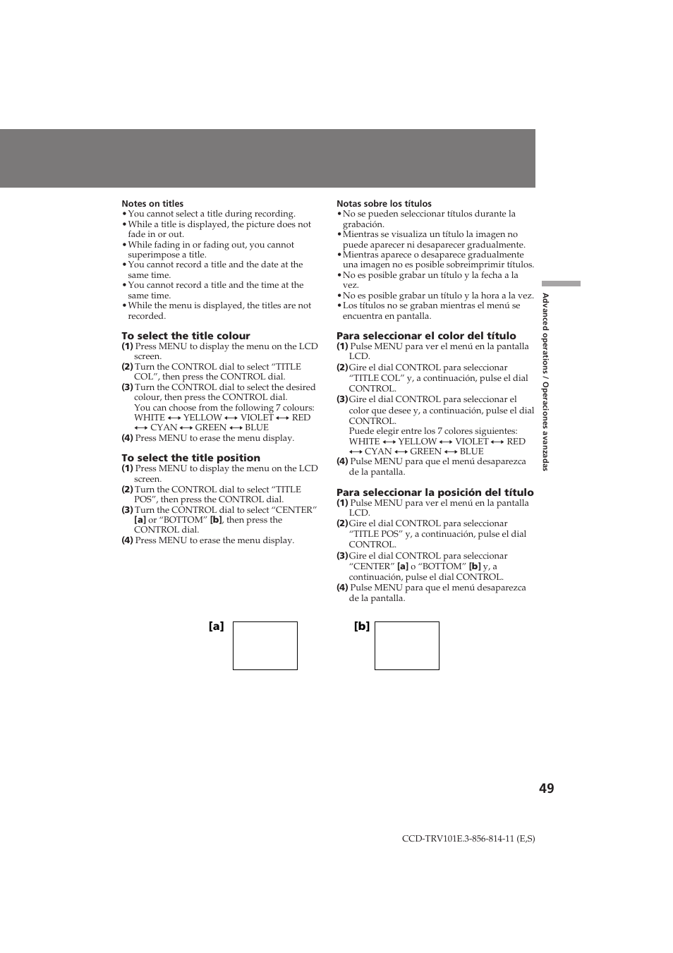 Sony CCD-TRV101E User Manual | Page 49 / 120
