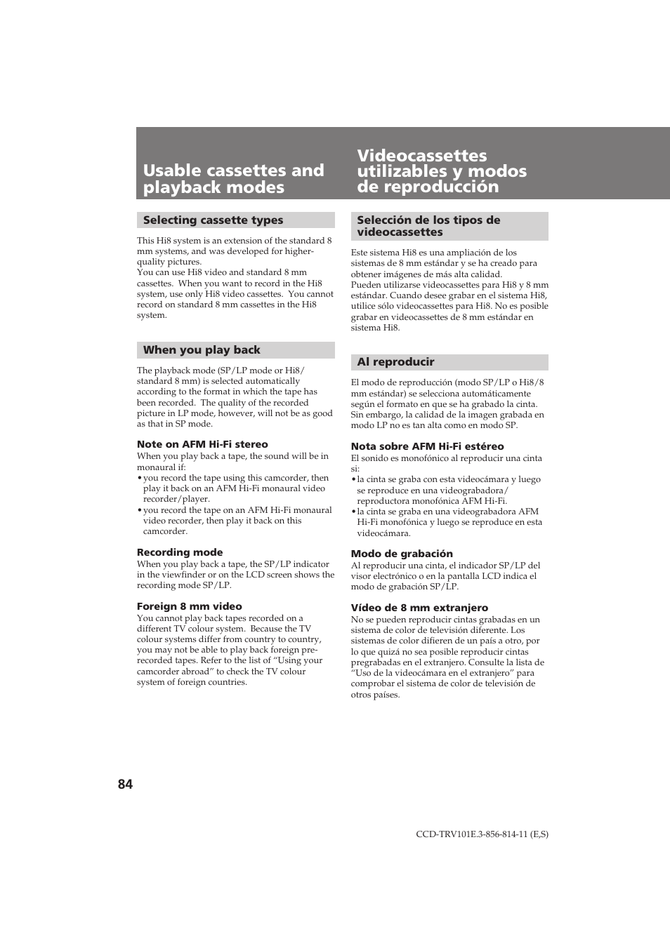 Sony CCD-TRV101E User Manual | Page 84 / 120