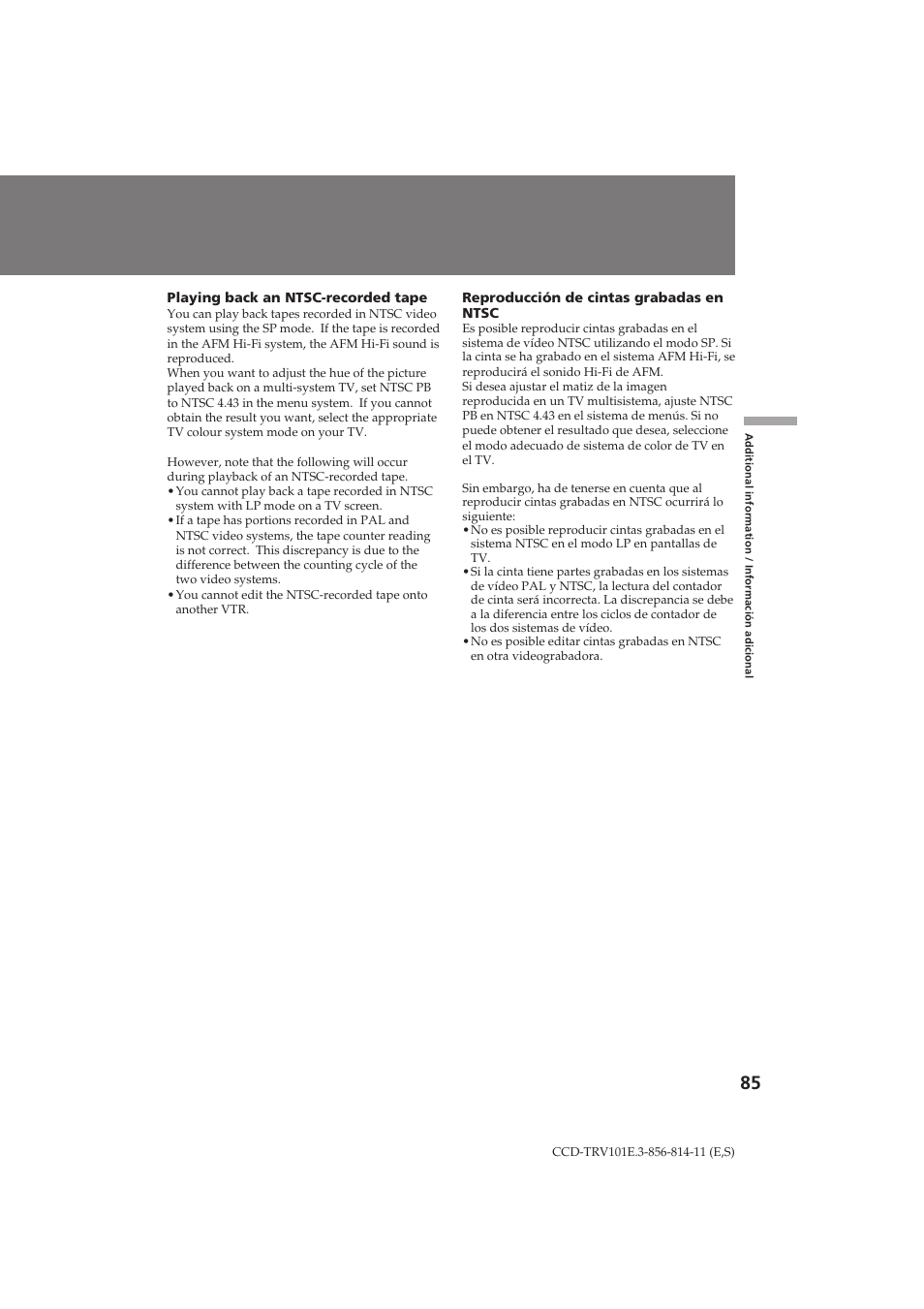 Sony CCD-TRV101E User Manual | Page 85 / 120