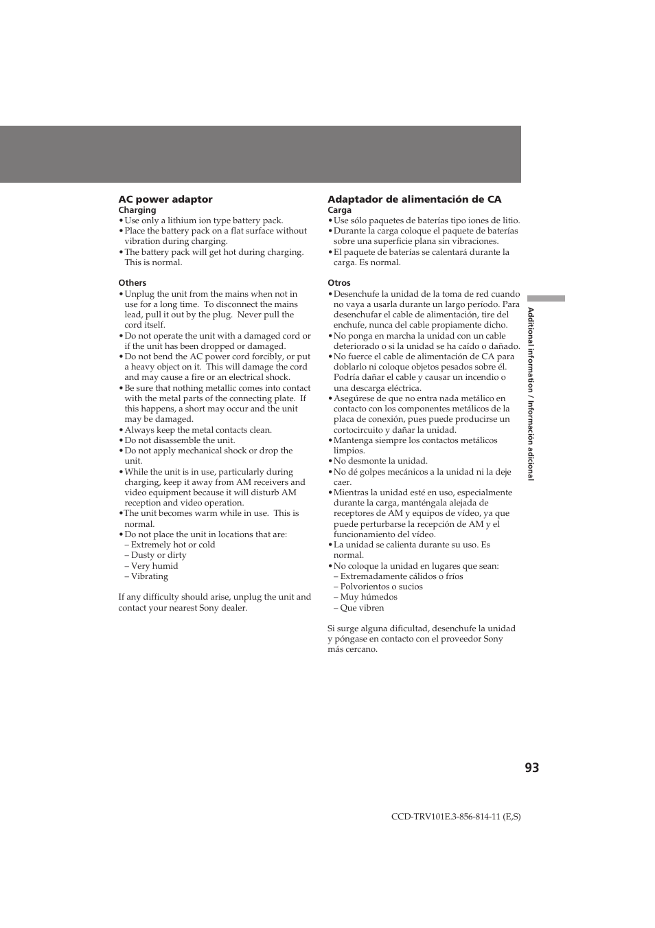 Sony CCD-TRV101E User Manual | Page 93 / 120