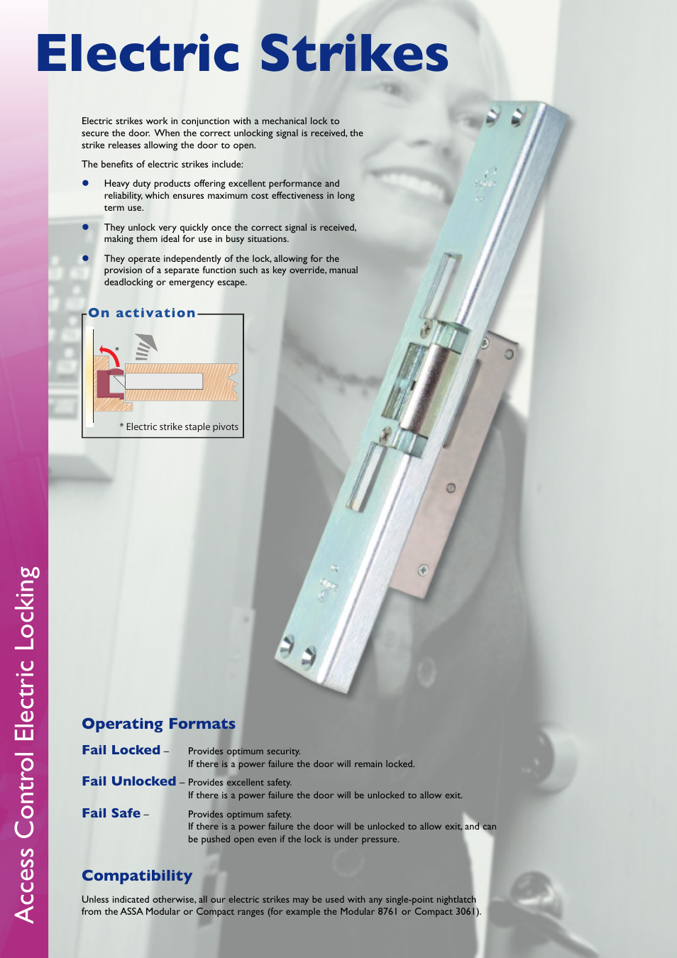 Electric strikes, Access contr ol electric locking | Assa Access Control Electric Locking User Manual | Page 10 / 16
