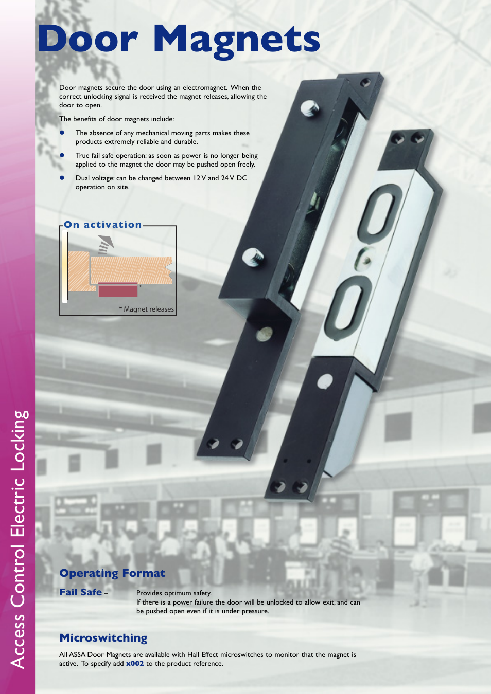 Door magnets, Access contr ol electric locking | Assa Access Control Electric Locking User Manual | Page 8 / 16