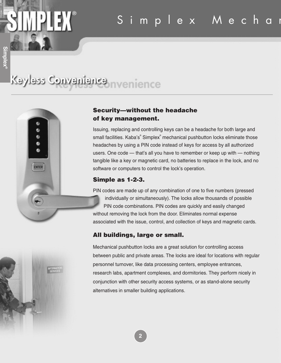 Assa Simplex Mechanical Pushbutton Locks User Manual | Page 2 / 54