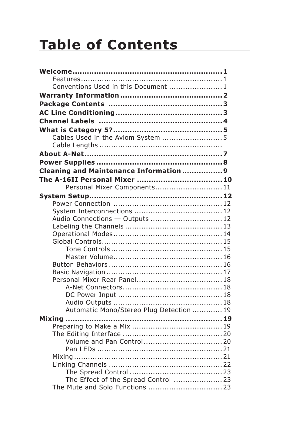 Aviom A-16II User Manual | Page 6 / 57