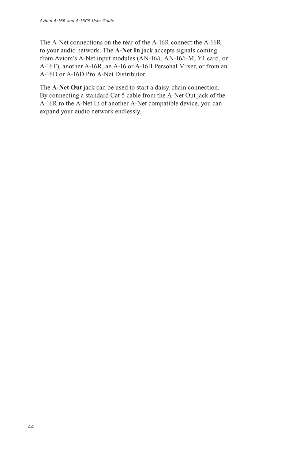 Aviom A-16CS User Manual | Page 54 / 92