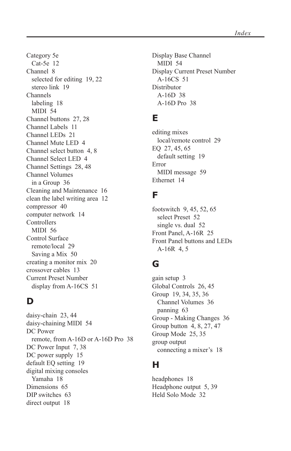 Aviom A-16CS User Manual | Page 87 / 92