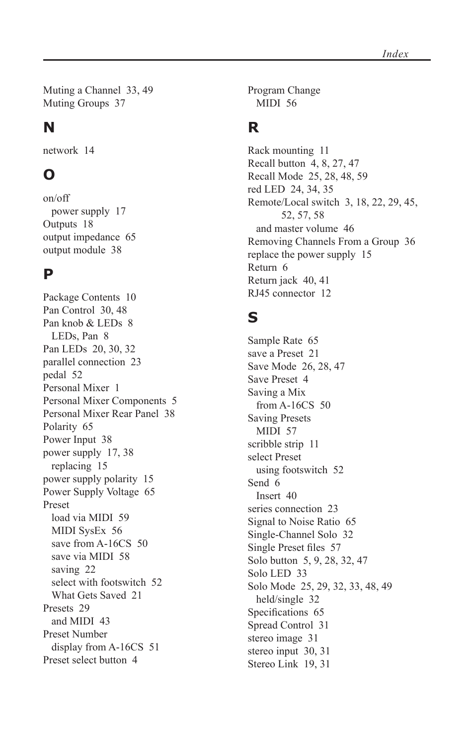Aviom A-16CS User Manual | Page 89 / 92