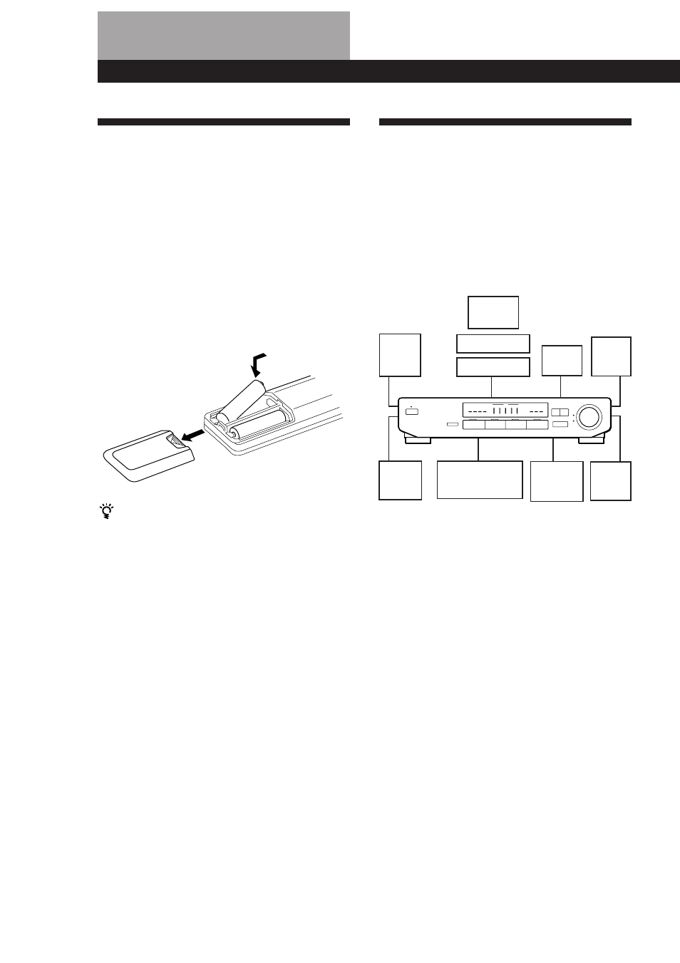Déballage, Description des raccordements, Mise en place des piles dans la télécommande | Préparatifs, Avant de commencer | Sony TA-VE100 User Manual | Page 11 / 51