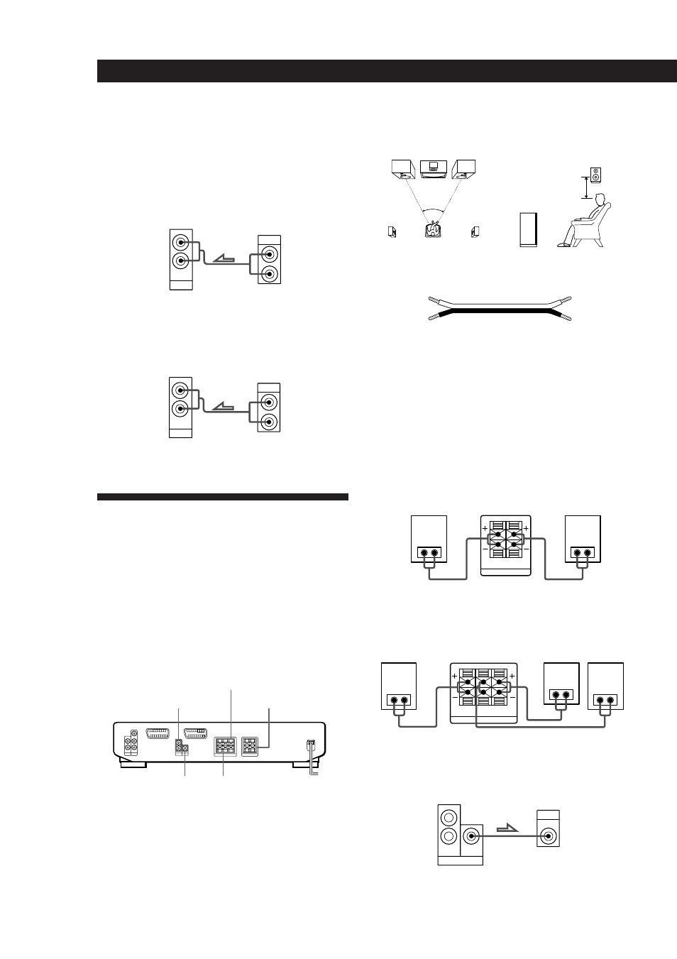 Conexión de sistemas de altavoces, Preparativos conexiones, Descripción general | Conexiones | Sony TA-VE100 User Manual | Page 27 / 51