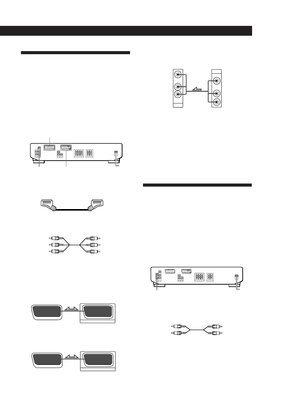 Ligações do televisor/ videogravador, Ligações de componentes de áudio, Preparativos | Descrição geral, Ligações, Continua...) | Sony TA-VE100 User Manual | Page 40 / 51