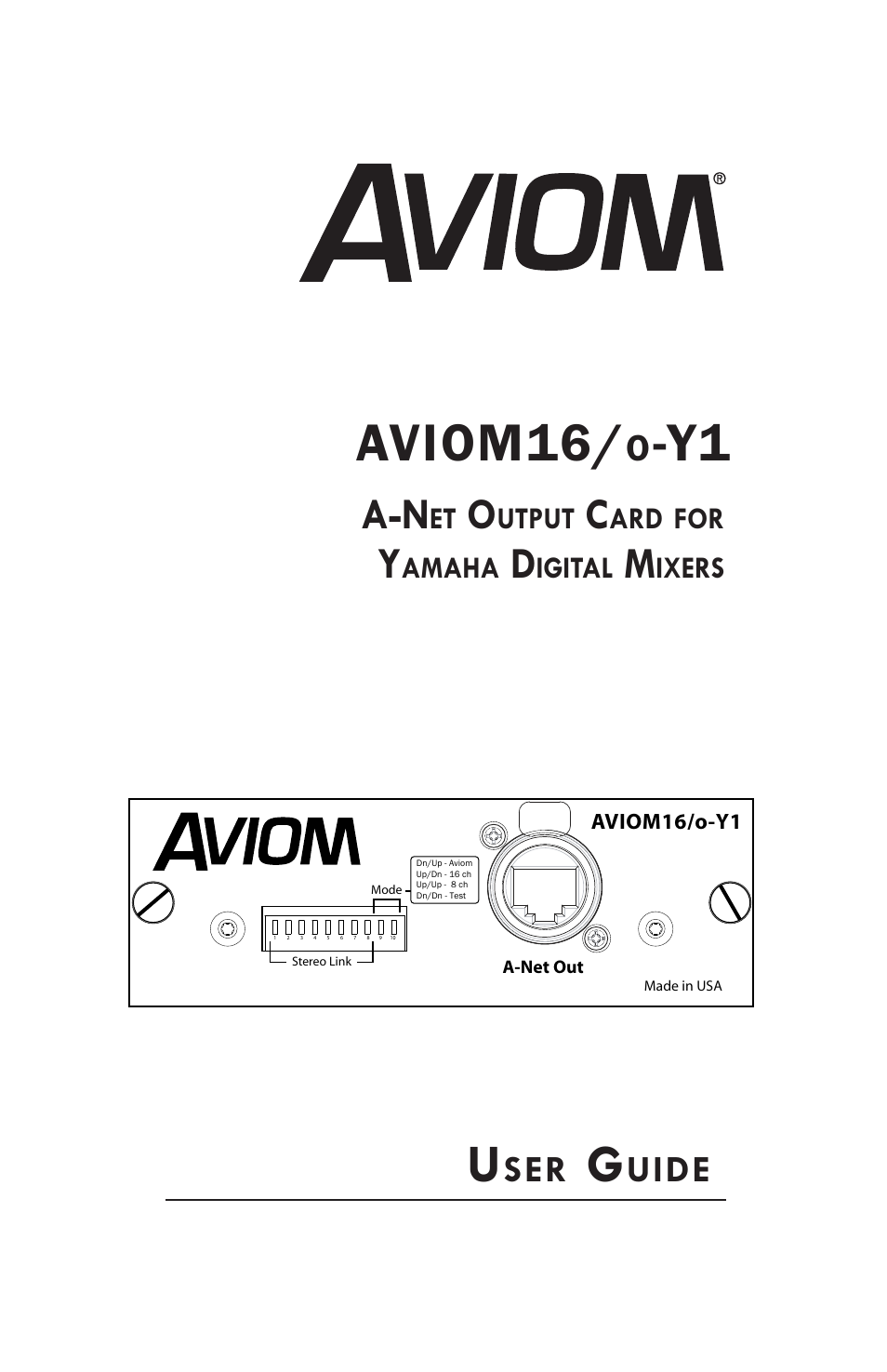 Aviom 16/O-Y1 User Manual | 20 pages