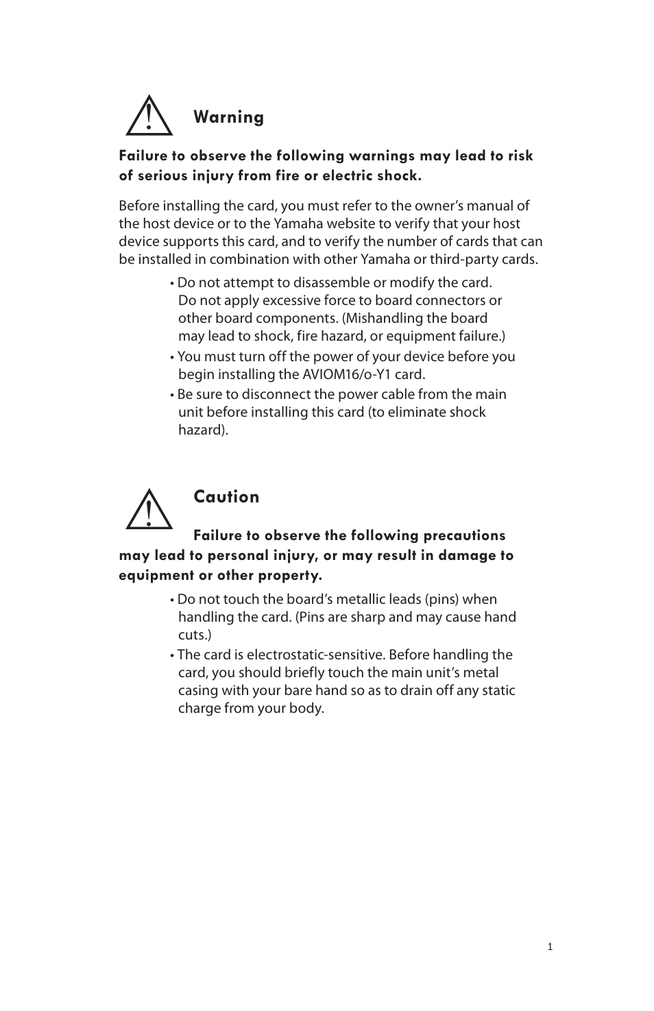 Aviom 16/O-Y1 User Manual | Page 3 / 20