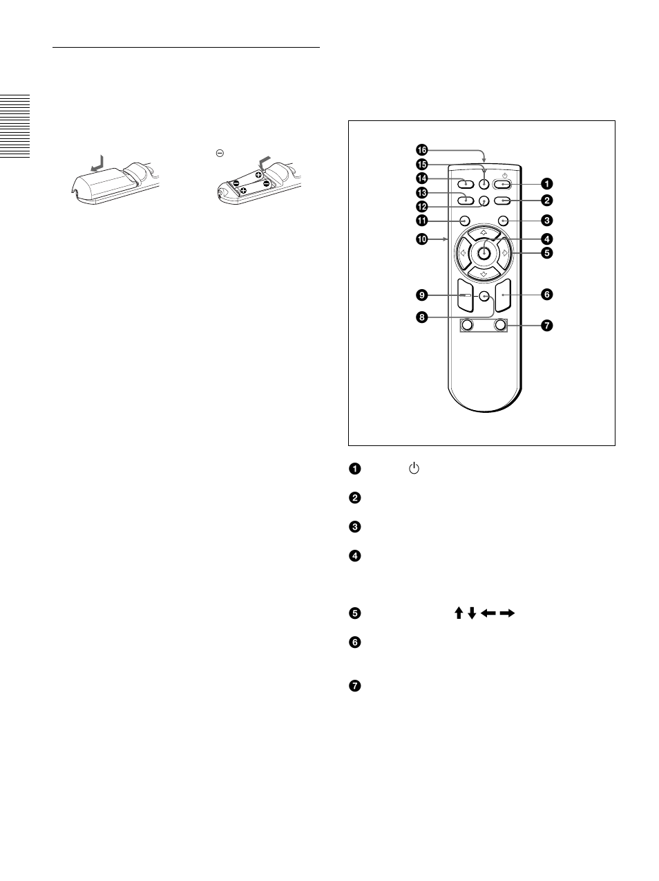 Mando a distancia (suministrado con el vpl-ps10), Instalación de las pilas | Sony VPL-PS10 User Manual | Page 100 / 128