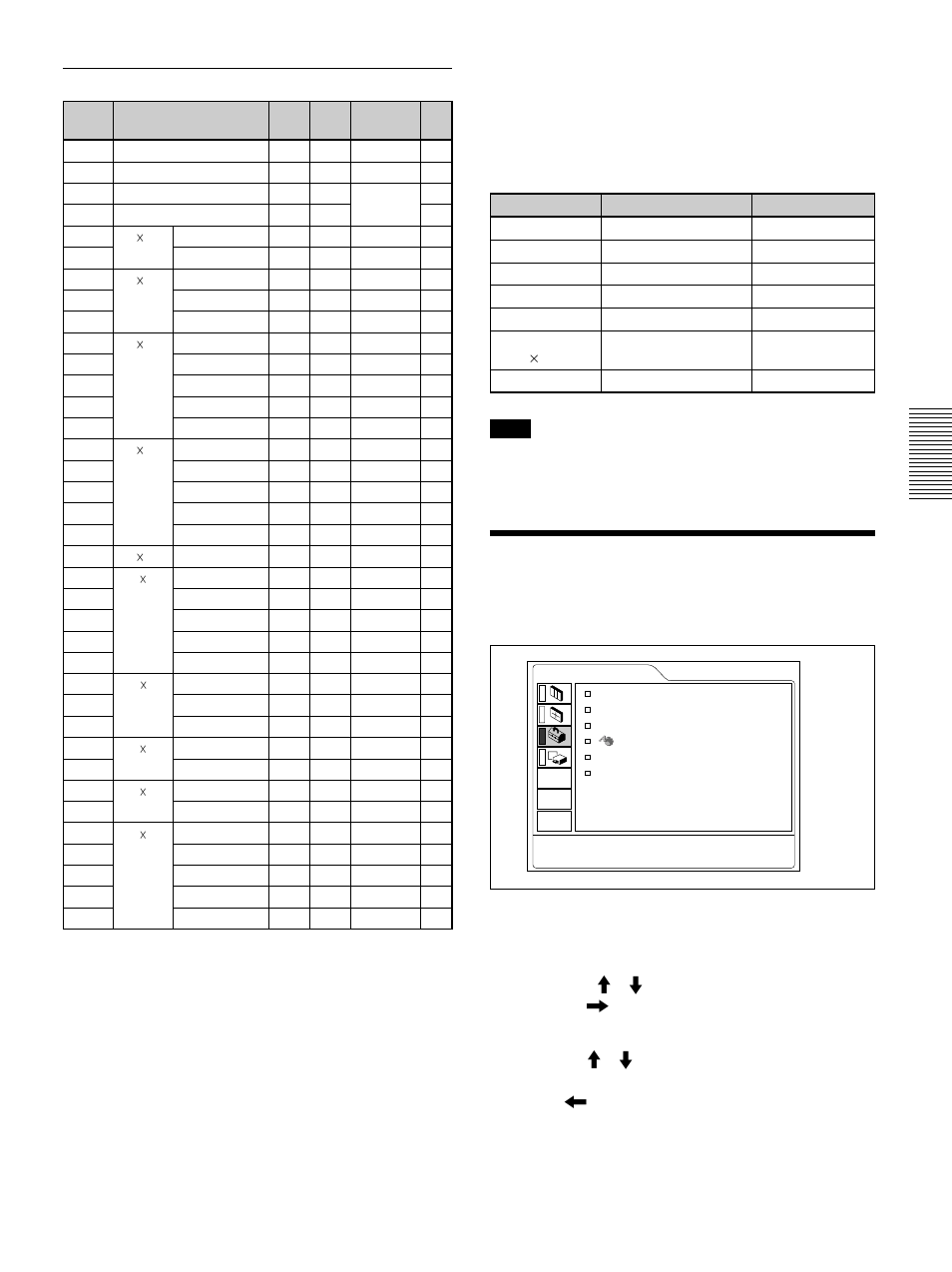 Menú ajuste, Señales predeterminadas | Sony VPL-PS10 User Manual | Page 115 / 128